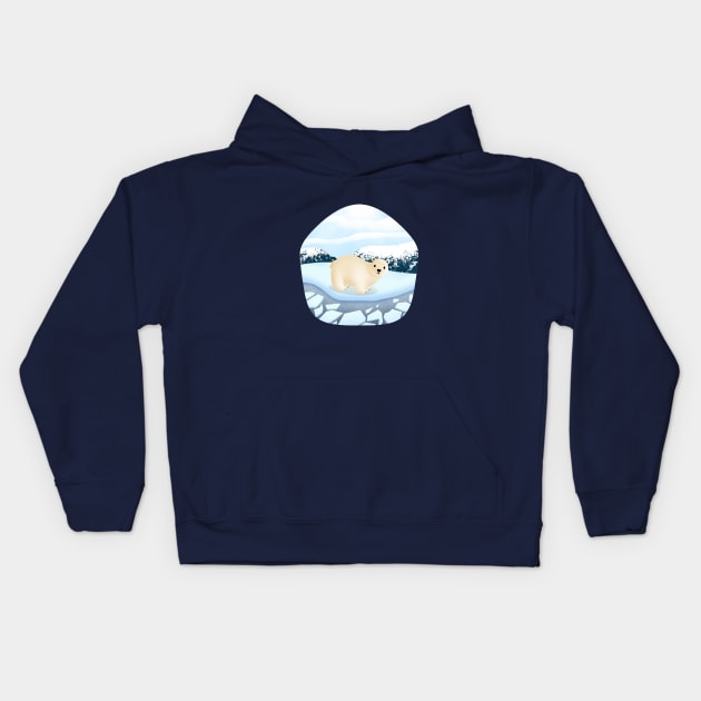 Polar bear Kids Hoodie by CleanRain3675